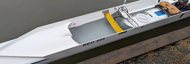 A carry mat in the boat keeps you warm when coxing in winter